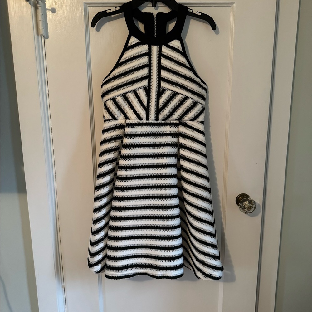 Bardot Junior Black & White Cocktail Dress Size 16 Girls Fully Lined